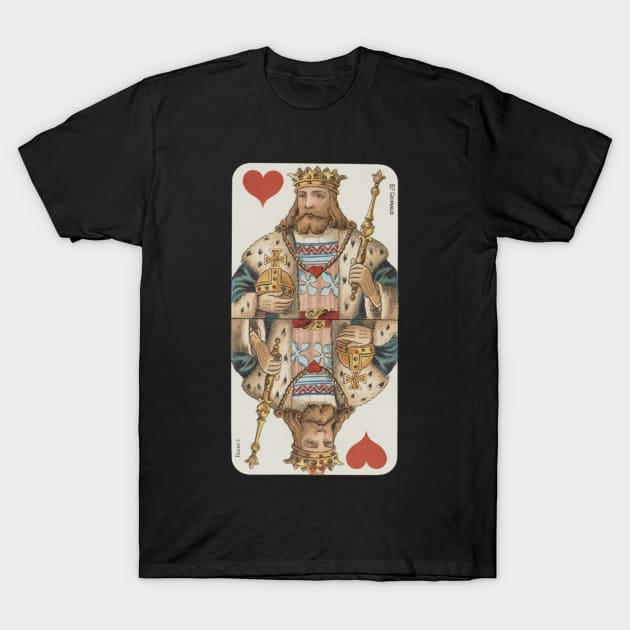 King of Hearts AntiquKing of Hearts Antique Art Nouveau Playing Card Art Decoe Art Nouveau Playing Card Art Deco T-Shirt by twizzler3b